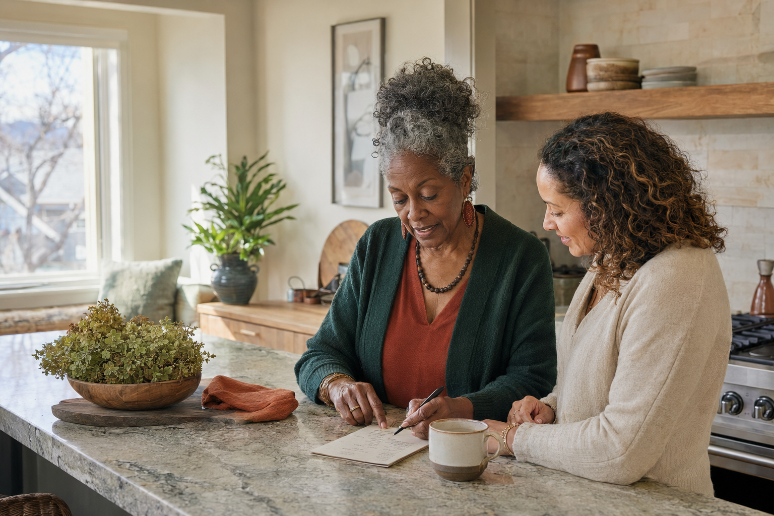 An older adult at home with a trusted companion